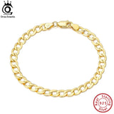 925 Silver Diamond-Cut Cuban Chain Bracelet 3mm/5mm