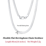 925 Sterling Silver 3mm Herringbone Chain Necklace