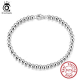 925 Silver Bead Ball Chain Bracelet for Women SB103
