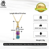 925 Silver 5mm CZ Pendant Necklace for Women - SN304