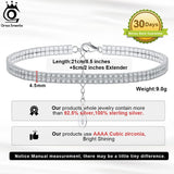 925 Silver Ankle Bracelet Clear CZ Tennis Foot Chain Jewelry