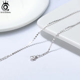 925 Silver Beads Chain Anklet for Women Adjustable Summer Beach Foot Bracelet