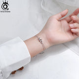 925 Silver Double Layer Infinity Chain Bracelet for Women