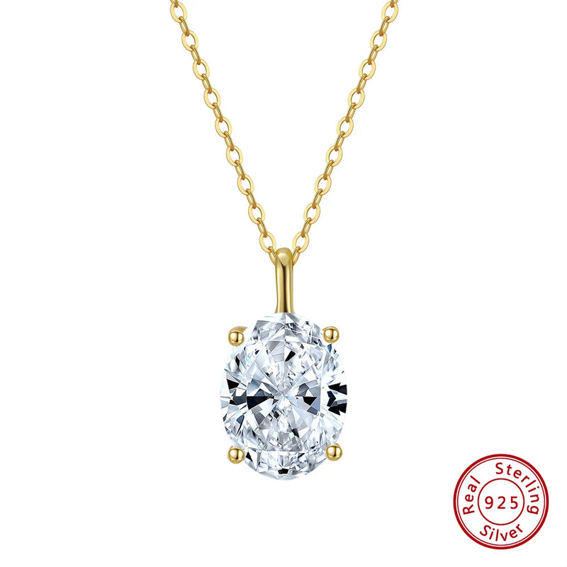 925 Silver Bridal Pendant Necklace Teardrop CZ Necklace
