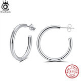 925 Silver Geometric Hoop Earrings Minimalism Jewelry