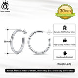 925 Silver Geometric Hoop Earrings Minimalism Jewelry