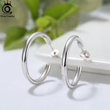 925 Silver Geometric Hoop Earrings Minimalism Jewelry