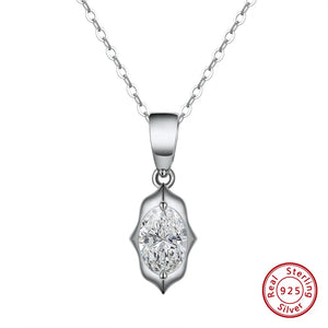 925 Silver Chain Pendant Necklace with Zirconia Jewelry SN300