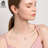 925 Silver Chain Pendant Necklace with Zirconia Jewelry SN300