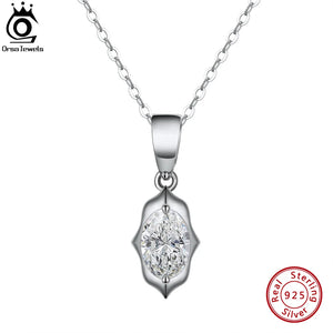 925 Silver Chain Pendant Necklace with Zirconia Jewelry SN300