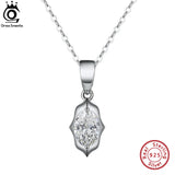 925 Silver Chain Pendant Necklace with Zirconia Jewelry SN300