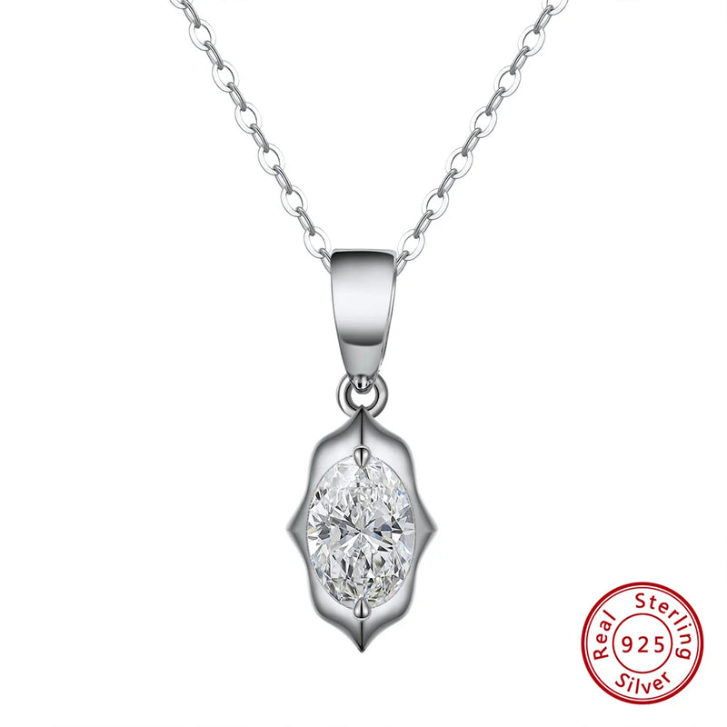925 Silver Chain Pendant Necklace with Zirconia Jewelry SN300