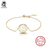 925 Silver Charm Bracelet Double Layer Mother of Pearl Puppy Women Jewelry Gift
