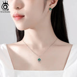 925 Silver Christmas Ferris Wheel Earrings Malachite Studs HOE19