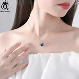 925 Silver Heart Shape Crystal Necklace with CZ Pendant