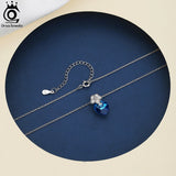 925 Silver Heart Shape Crystal Necklace with CZ Pendant
