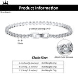 925 Silver Crystal Tennis Bracelet CZ Jewelry Party SB115