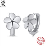 925 Silver Daisy Earrings Sunflower Small Hoops Women's Birthday Gift