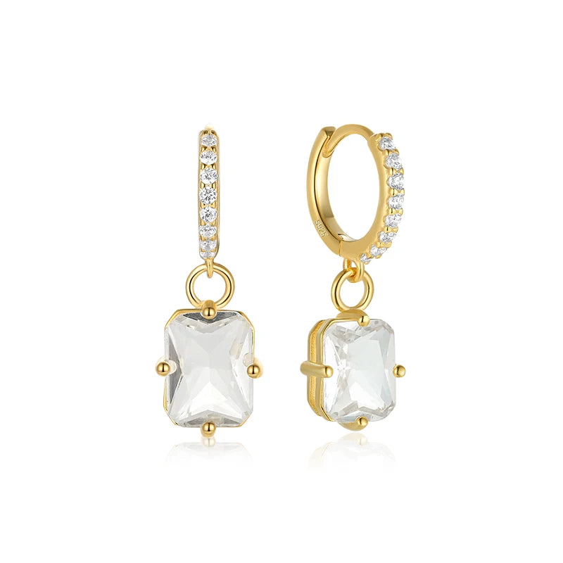 925 Silver Dangle Earrings w/ AAAA Cubic Zirconia for Women EQE43