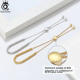 925 Silver Diamond-Cut Bolo 3mm Bead Bracelet Women's Jewelry