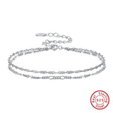 925 Silver Double Layer Water Ware Bracelet for Women