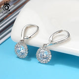 925 Silver Drop Earrings Women Clear CZ SE243