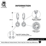 925 Silver Drop Earrings Women Clear CZ SE243