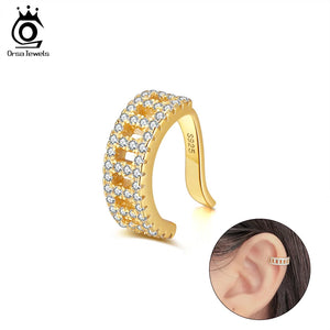 ORSA JEWELS 925 Silver Ear Cuffs Circle Earrings with Zircon