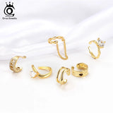 ORSA JEWELS 925 Silver Ear Cuffs Circle Earrings with Zircon