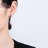 925 Silver Hoops with Zirconia, Wedding Earrings