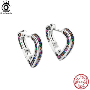 925 Silver Hoops with Zirconia, Wedding Earrings
