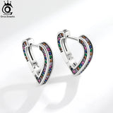 925 Silver Hoops with Zirconia, Wedding Earrings