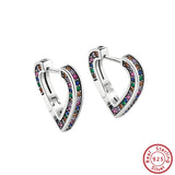 925 Silver Hoops with Zirconia, Wedding Earrings