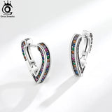 925 Silver Hoops with Zirconia, Wedding Earrings