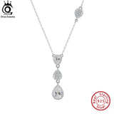 925 Silver Elegance Pendant Zirconia Necklace Wedding Party