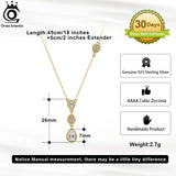 925 Silver Elegance Pendant Zirconia Necklace Wedding Party