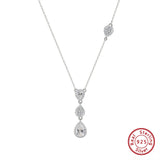 925 Silver Elegance Pendant Zirconia Necklace Wedding Party