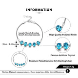925 Silver Bracelet 3 Colors Austrian Crystal Stone