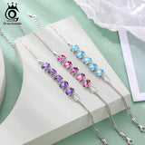 925 Silver Bracelet 3 Colors Austrian Crystal Stone