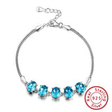 925 Silver Bracelet 3 Colors Austrian Crystal Stone