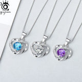 925 Silver Heart Infinity Love Pendant Necklace with CZ SN326