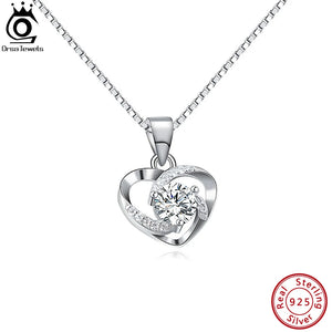 925 Silver Heart Infinity Love Pendant Necklace with CZ SN326