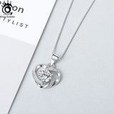 925 Silver Heart Infinity Love Pendant Necklace with CZ SN326