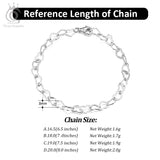 925 Silver Heart Link Chain Bracelet 6.5-8 Inch