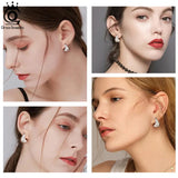 925 Silver Angel Wings Clip Earrings with Zircon Stone