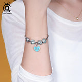 925 Silver Love Dangle Charm Beads for Bracelet Women Jewelry