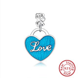 925 Silver Love Dangle Charm Beads for Bracelet Women Jewelry