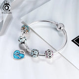 925 Silver Love Dangle Charm Beads for Bracelet Women Jewelry