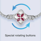 925 Silver Spin Clover Tennis Bracelet Women Girls Wedding Party