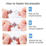 925 Silver Spin Clover Tennis Bracelet Women Girls Wedding Party